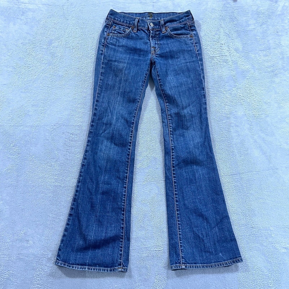 7 For All Mankind Jeans Womens 24 Flare Blue Medium Wash Y2K Wide Leg